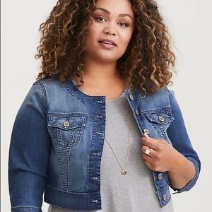 Torrid Collarless Denim Jacket